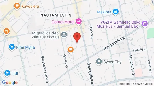 Office spaces for rent i Vilnius Naujamiestis - kort over placeringen
