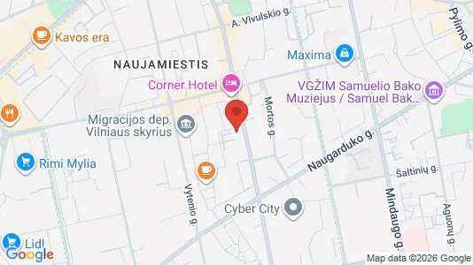 Office spaces for rent i Vilnius Naujamiestis - kort over placeringen