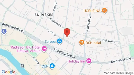 Office spaces for rent i Vilnius Šnipiškės - kort over placeringen