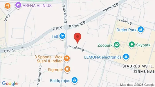 Office spaces for rent i Vilnius Verkiai - kort over placeringen