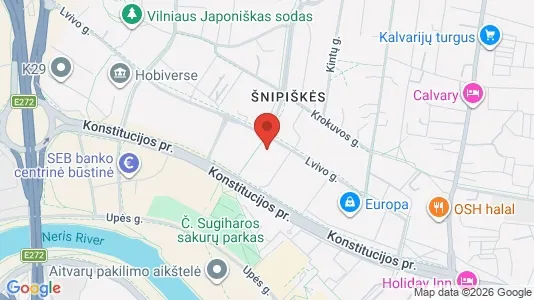 Office spaces for rent i Vilnius Šnipiškės - kort over placeringen