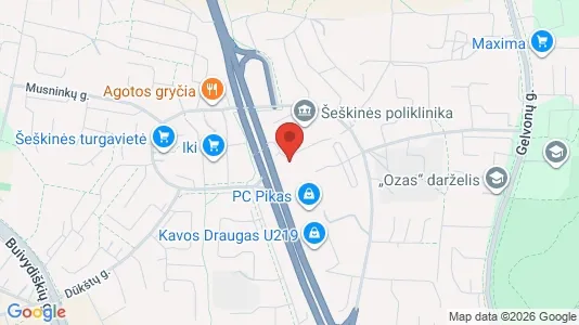 Office spaces for rent i Vilnius Šeškinė - kort over placeringen