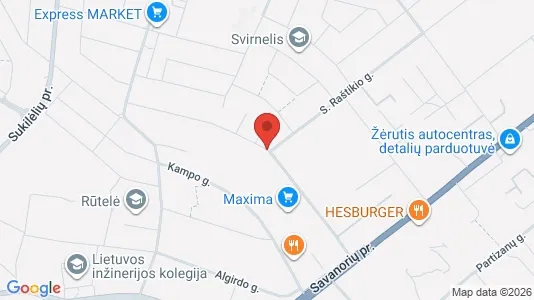 Kontorlokaler til leje i Kaunas - kort over placeringen