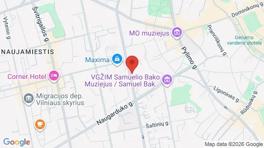 Commercial properties for rent i Vilnius Senamiestis - kort over placeringen