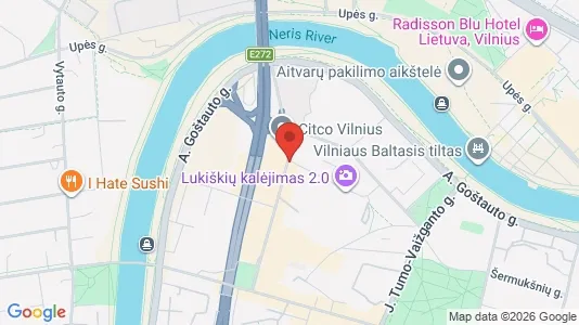 Kontorlokaler til leje i Vilnius Senamiestis - kort over placeringen