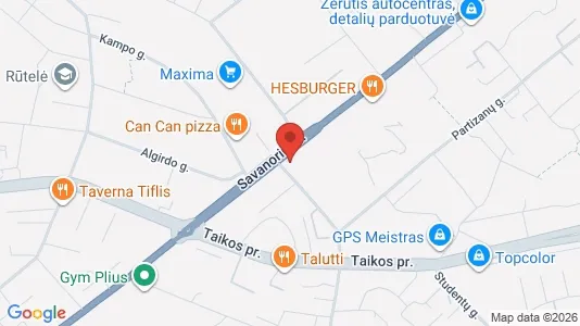 Kontorlokaler til leje i Kaunas - kort over placeringen
