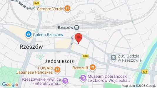 Kontorlokaler til leje i Rzeszów - kort over placeringen