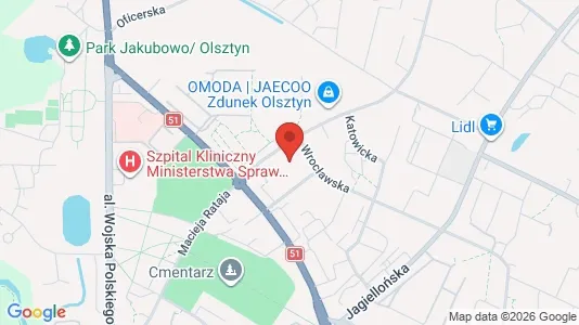 Toimistotilat Vuokrattavana i Olsztyn - kort over placeringen