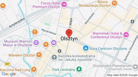 Toimistotilat Vuokrattavana i Olsztyn - kort over placeringen