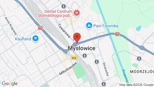 Kontorlokaler til leje i Mysłowice - kort over placeringen