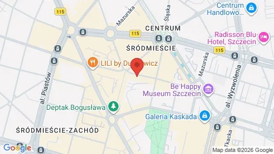 Espacios de oficina En alquiler i Szczecin - kort over placeringen