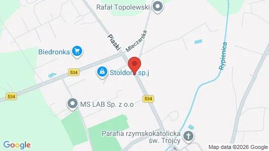 Kantorruimte te huur i Rypiński - kort over placeringen
