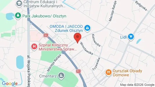 Toimistotilat Vuokrattavana i Olsztyn - kort over placeringen