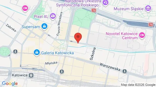 Kontorlokaler til leje i Katowice - kort over placeringen