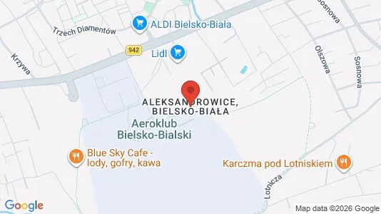 Kontorlokaler til leje i Bielsko-Biała - kort over placeringen