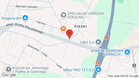 Kontorlokaler til leje i Dąbrowa górnicza - kort over placeringen