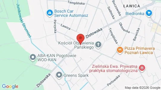 Office spaces for rent i Poznań - kort over placeringen