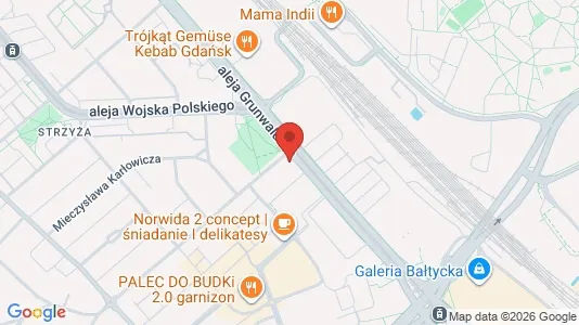 Office spaces for rent i Gdańsk - kort over placeringen
