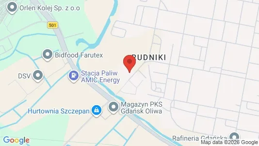 Kontorlokaler til leje i Gdańsk - kort over placeringen