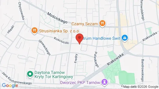 Office spaces for rent i Tarnów - kort over placeringen