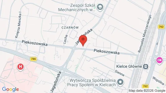 Office spaces for rent i Kielce - kort over placeringen