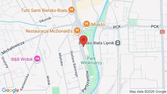 Toimistotilat Vuokrattavana i Bielsko-Biała - kort over placeringen