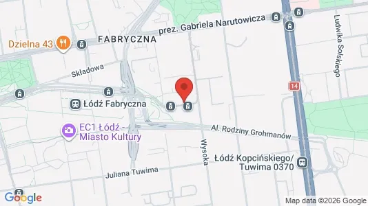 Kontorslokaler för uthyrning i Łódź - kort over placeringen