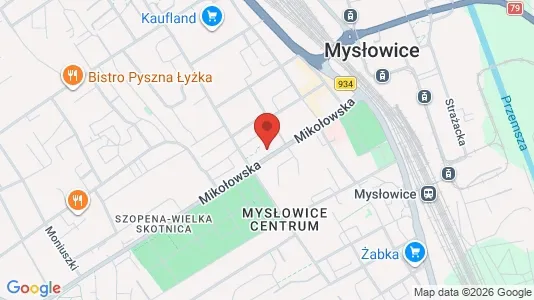 Toimistotilat Vuokrattavana i Mysłowice - kort over placeringen