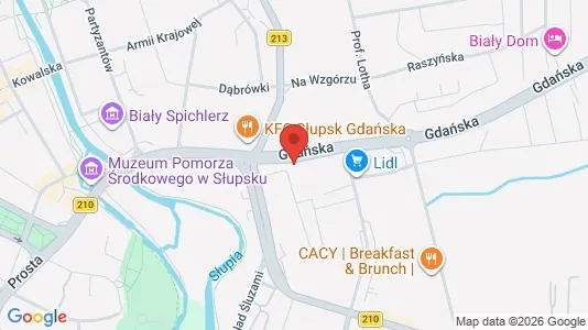 Kontorer til leie i Słupsk - kort over placeringen