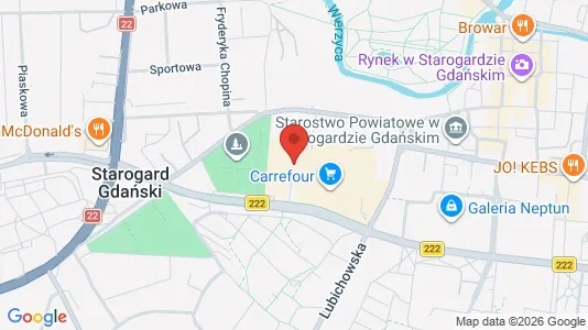Kontorlokaler til leje i Starogardzki - kort over placeringen