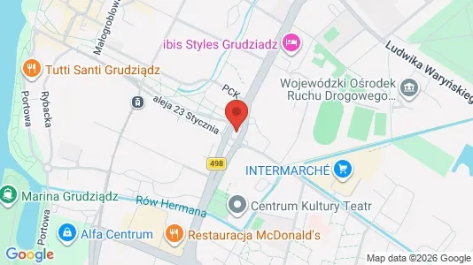 Kontorlokaler til leje i Grudziądz - kort over placeringen