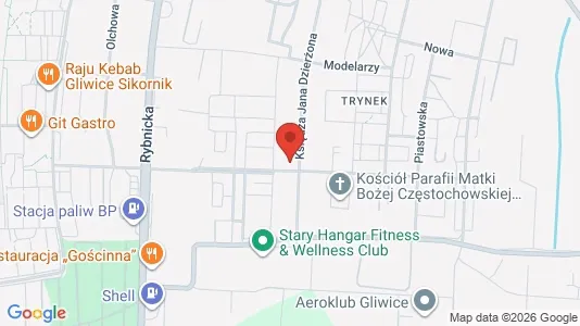 Office spaces for rent i Gliwice - kort over placeringen