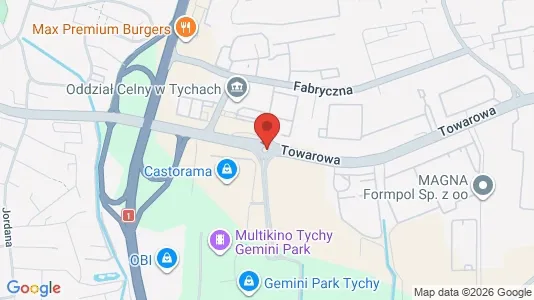 Kontorer til leie i Tychy - kort over placeringen