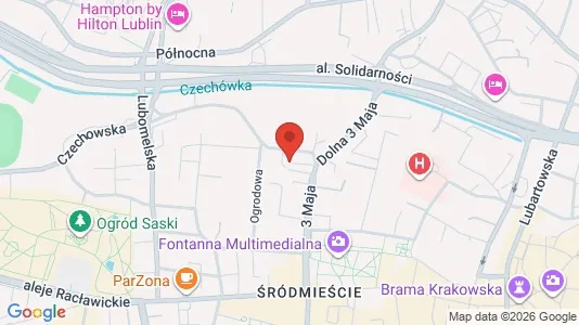 Kontorlokaler til leje i Lublin - kort over placeringen