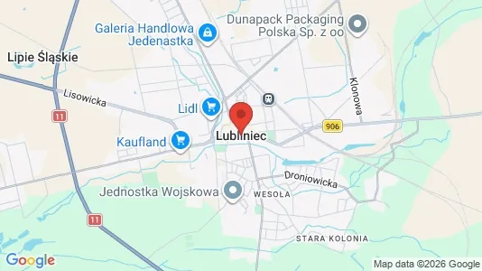 Kontorer til leie i Lubliniecki - kort over placeringen