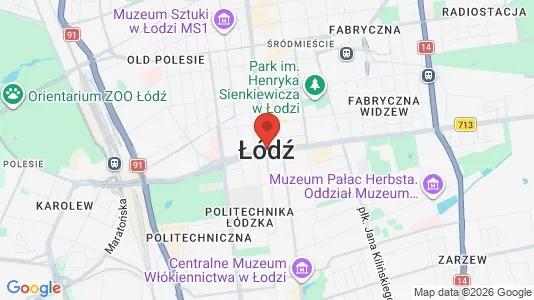 Office spaces for rent i Łódź - kort over placeringen