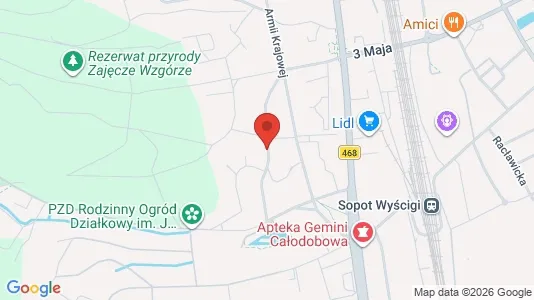 Kontorslokaler för uthyrning i Gdańsk - kort over placeringen