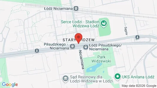 Kontorslokaler för uthyrning i Łódź - kort over placeringen