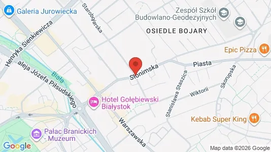 Office spaces for rent i Białystok - kort over placeringen