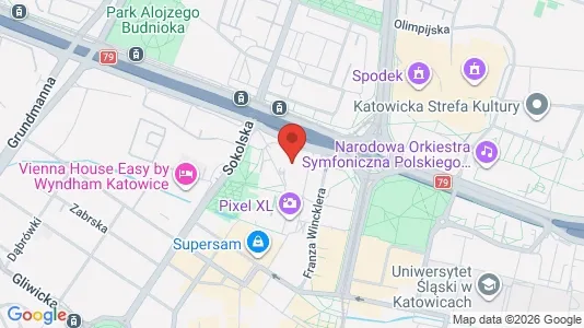 Office spaces for rent i Katowice - kort over placeringen