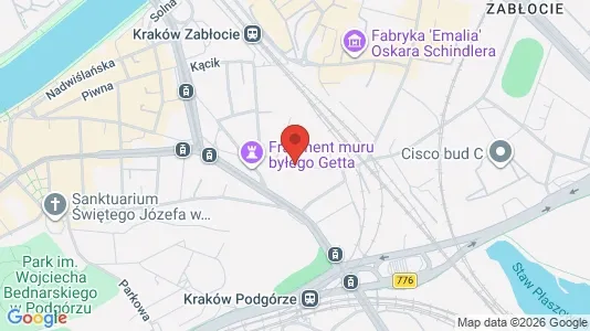 Kontorer til leie i Kraków Podgórze - kort over placeringen
