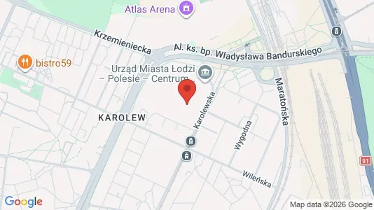 Office spaces for rent i Łódź - kort over placeringen