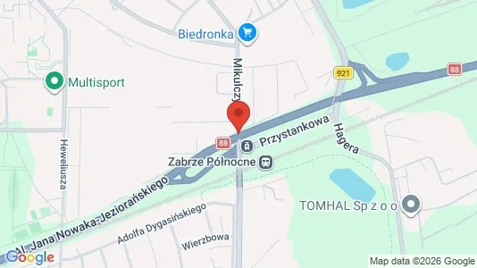 Toimistotilat Vuokrattavana i Zabrze - kort over placeringen