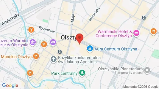 Kontorer til leie i Olsztyn - kort over placeringen