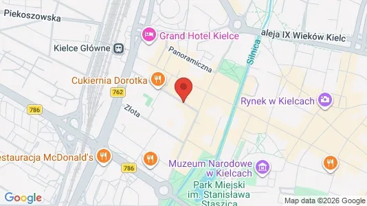 Office spaces for rent i Kielce - kort over placeringen