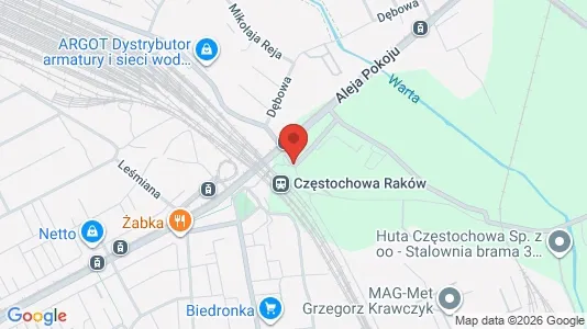 Kantorruimte te huur i Częstochowa - kort over placeringen