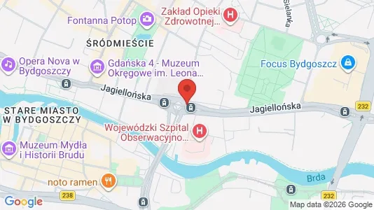 Kontorlokaler til leje i Bydgoszcz - kort over placeringen