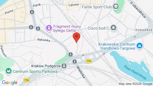 Kantorruimte te huur i Krakau Podgórze - kort over placeringen