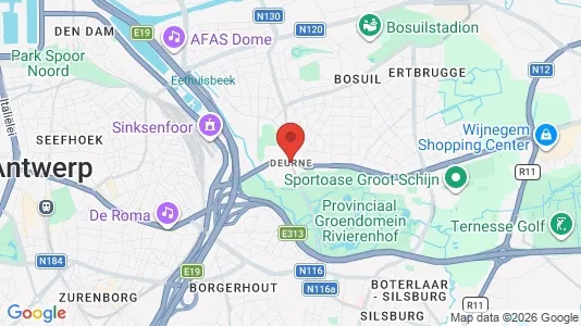 Warehouses for sale i Antwerp Deurne - kort over placeringen