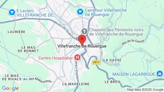 Butikslejemål til leje i Villefranche-de-Rouergue - kort over placeringen